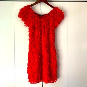 ARK & CO ModCloth Red Petal Textured Appliqué Cocktail Party Sheath Mini Dress